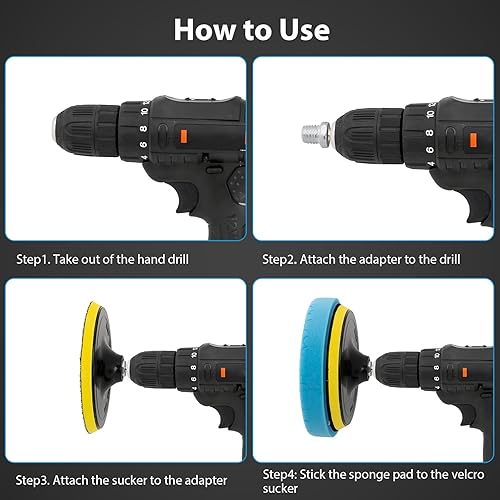 Miniatura 6 de Almohadillas de pulido, paquete de 5 almohadillas de 5.5 pulgadas para placa de respaldo de 5 pulgadas, almohadillas de esponja de pulido
