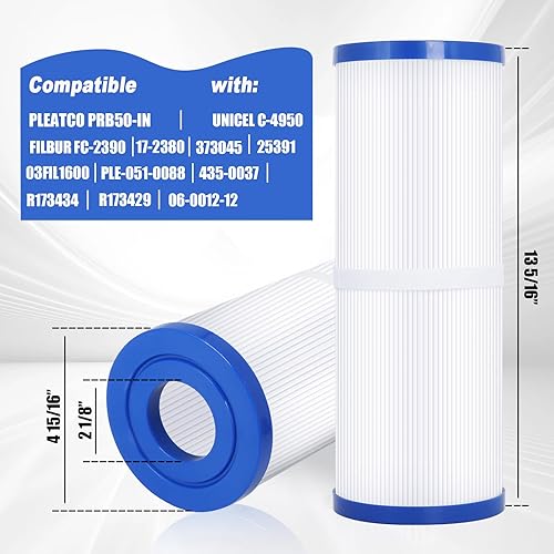 Miniatura 2 de FC-2390 Filtro de spa de repuesto para filtro Pleatco PRB50-IN Unicel C-4950, filtros de bañera de hidromasaje compatibles con filtro de piscina