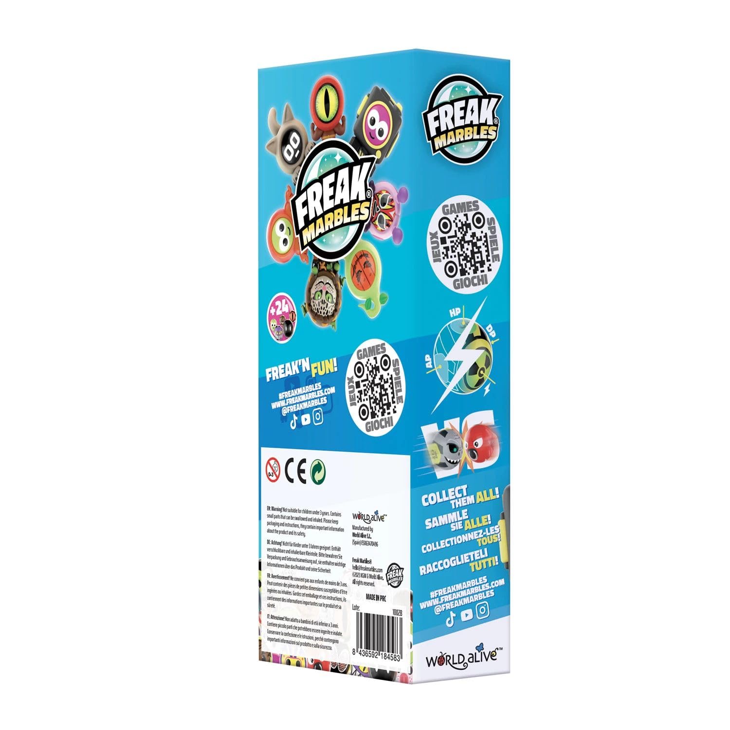 Freak Marbles 2218460 Totem Pack Rot, Sammelmurmeln 6er Set, inkl. seltener Überraschungsmurmel, Murmeln zum Sammeln, Mixen, Tauschen und Spielen für Kinder ab 4 Jahren, deutsche Edition