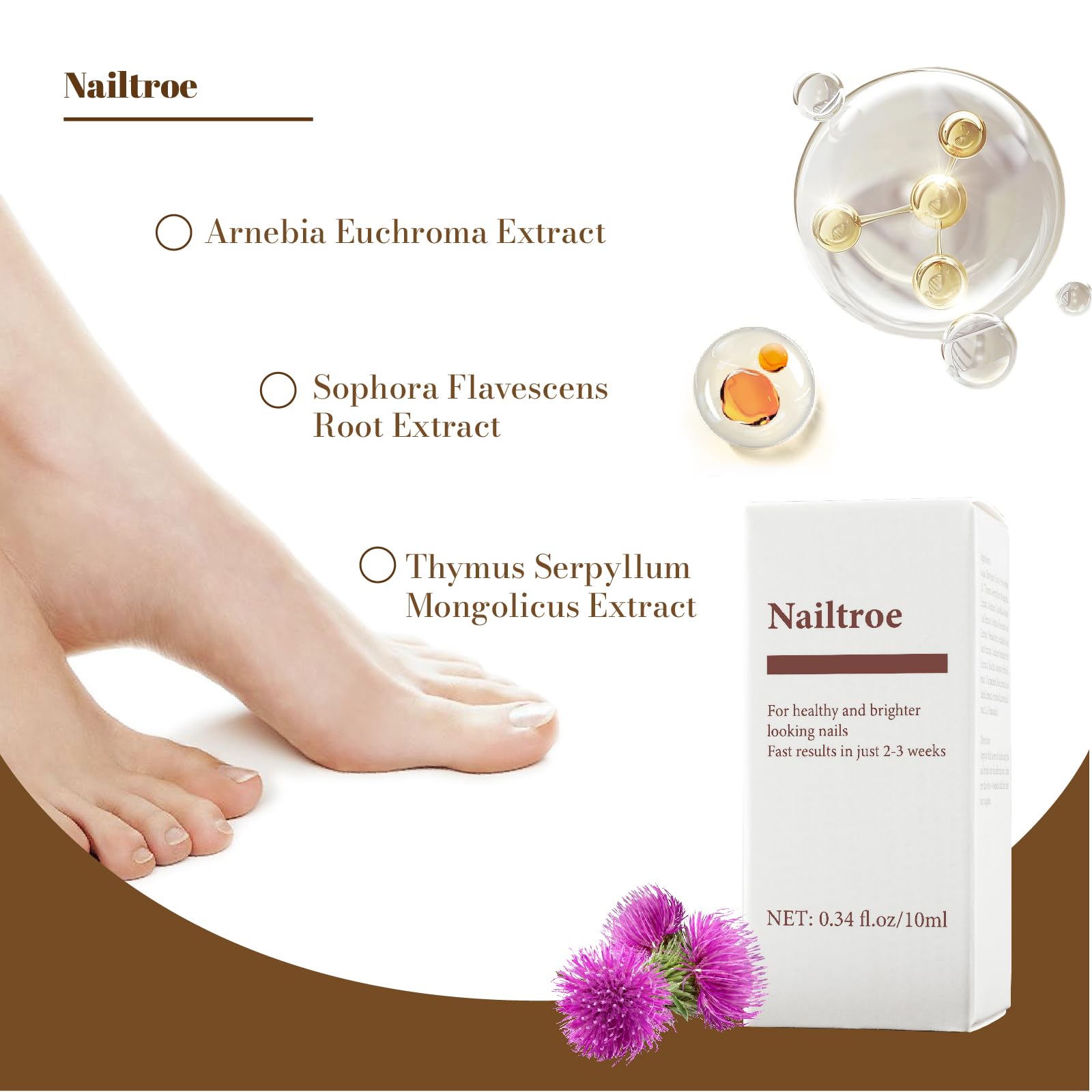 Fungal Nail Treatment for Toenails & Fingers, Nailtroe Toenail Fungus Treatment Nail Strengthener and Repair 10ml - Image 3
