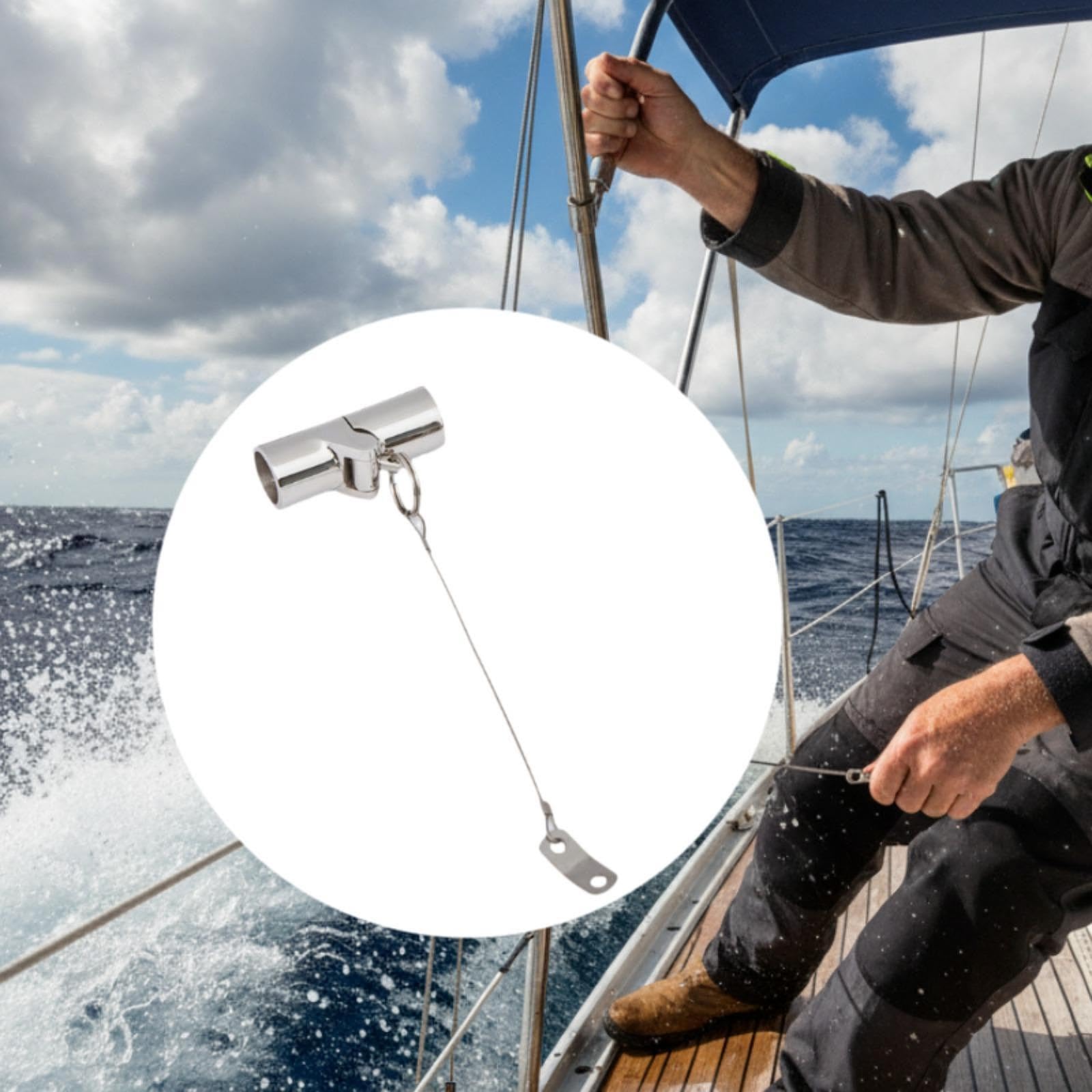 rockible Connettore per Tubo Nautico, Giunto Pieghevole in Acciaio Inox, Raccordo per Tubo Nautico, Cerniera per Ponte di Nave, imbarcazione e ormeggio.