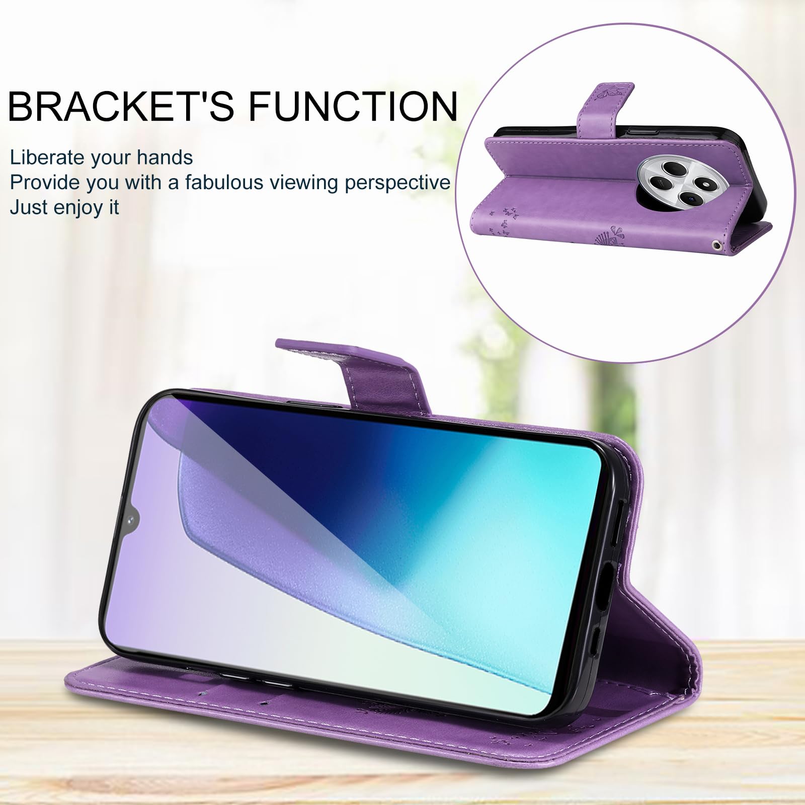 Oududianzi Cover Xiaomi Redmi 14C / Poco C75: Custodia Libro Flip In PU Con Portafoglio, Vetro Temperato E Penna - 3