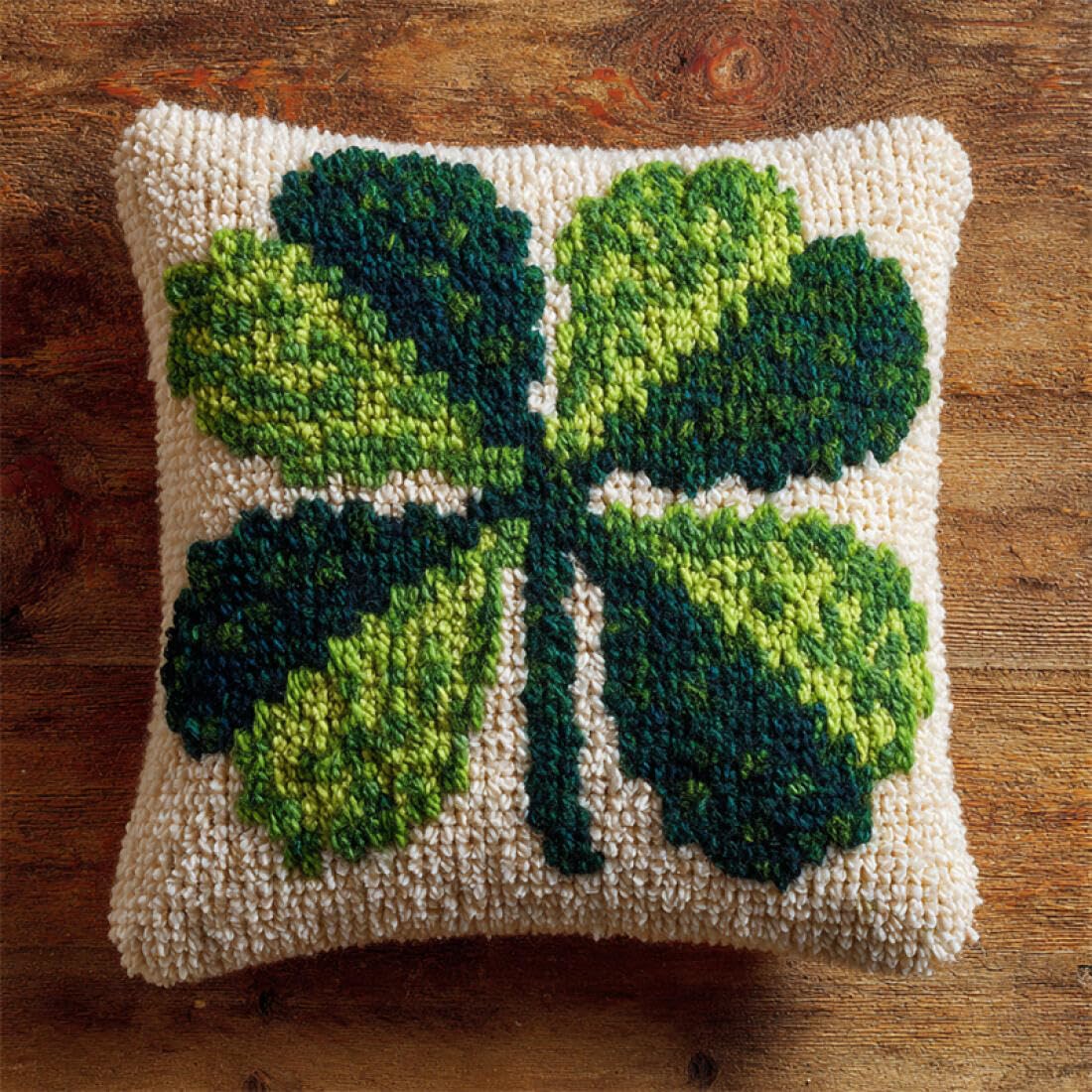 Kitquiver DIY Latch Hook Kit Cartoon Leaves Latch Hook Kit for Adults Beginners Embroidery Crochet Set DIY Throw Pillow Covers Kits 17x17In