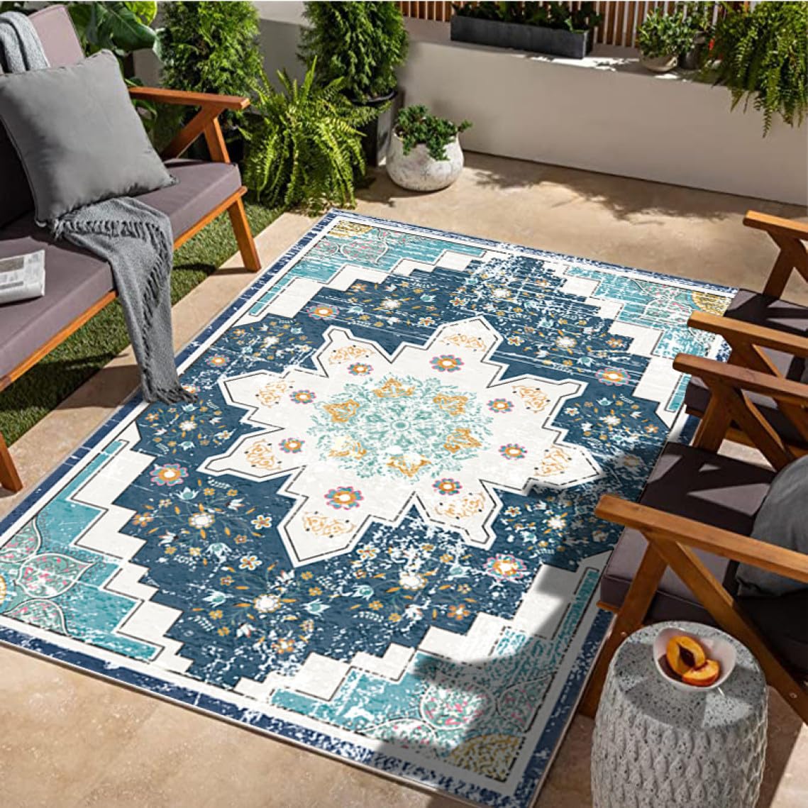 Amazon｜ヴィンテージ風 ラグ 長方形 約 80*120cm 2畳 アンティーク