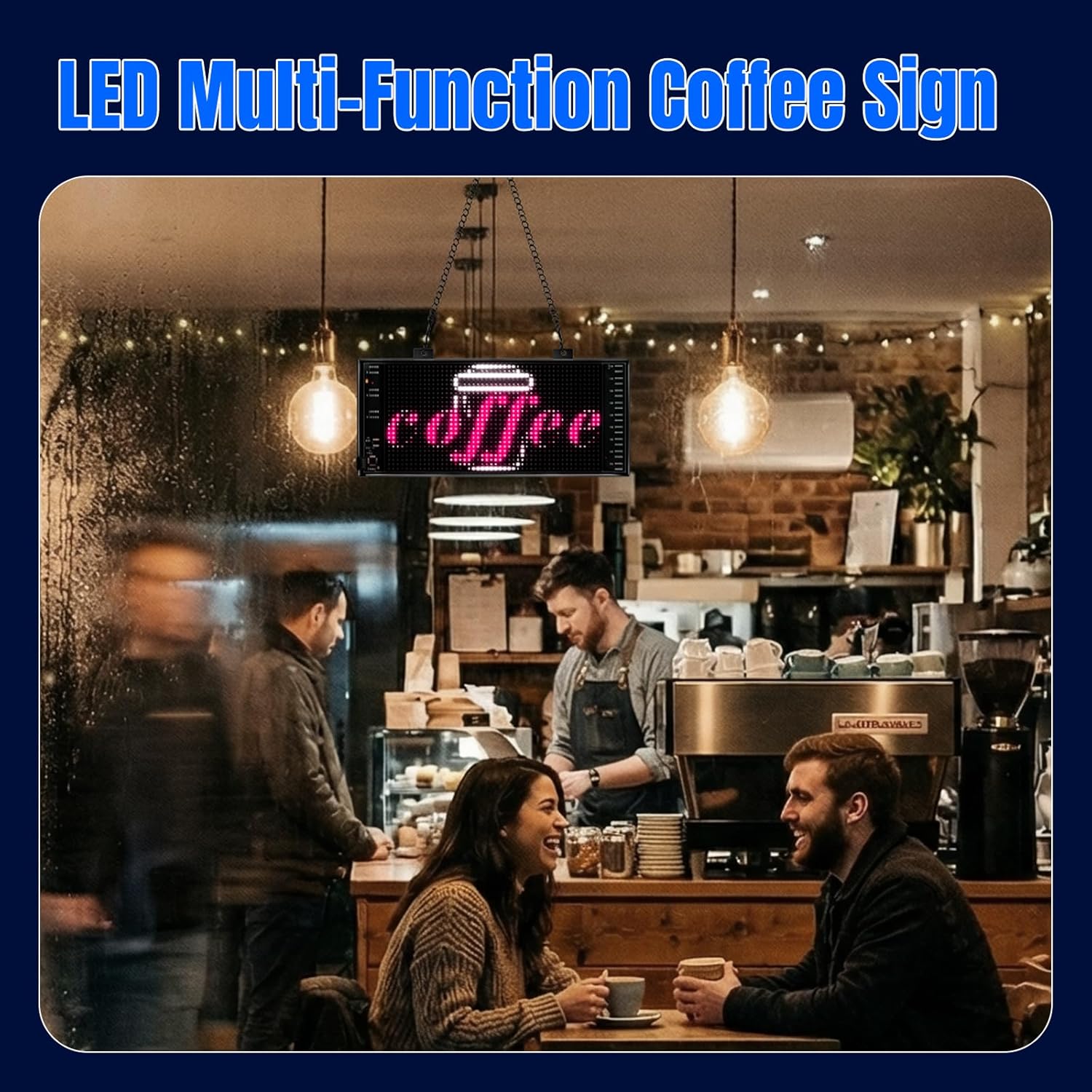 LED Open Sign APP Control Scrolling&Stationary Display DIY Programmable Name Sign Waterproof USB 5V2A for Business Walls Window Ads,Parties Weddings Store Bar Hotel (5 * 11in)