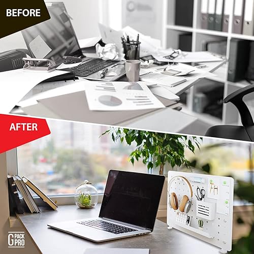 Miniatura 8 de Tablero de clavijas de escritorio con abrazadera, accesorios de escritorio de pie para oficina, organizador de escritorio de juegos, panel de