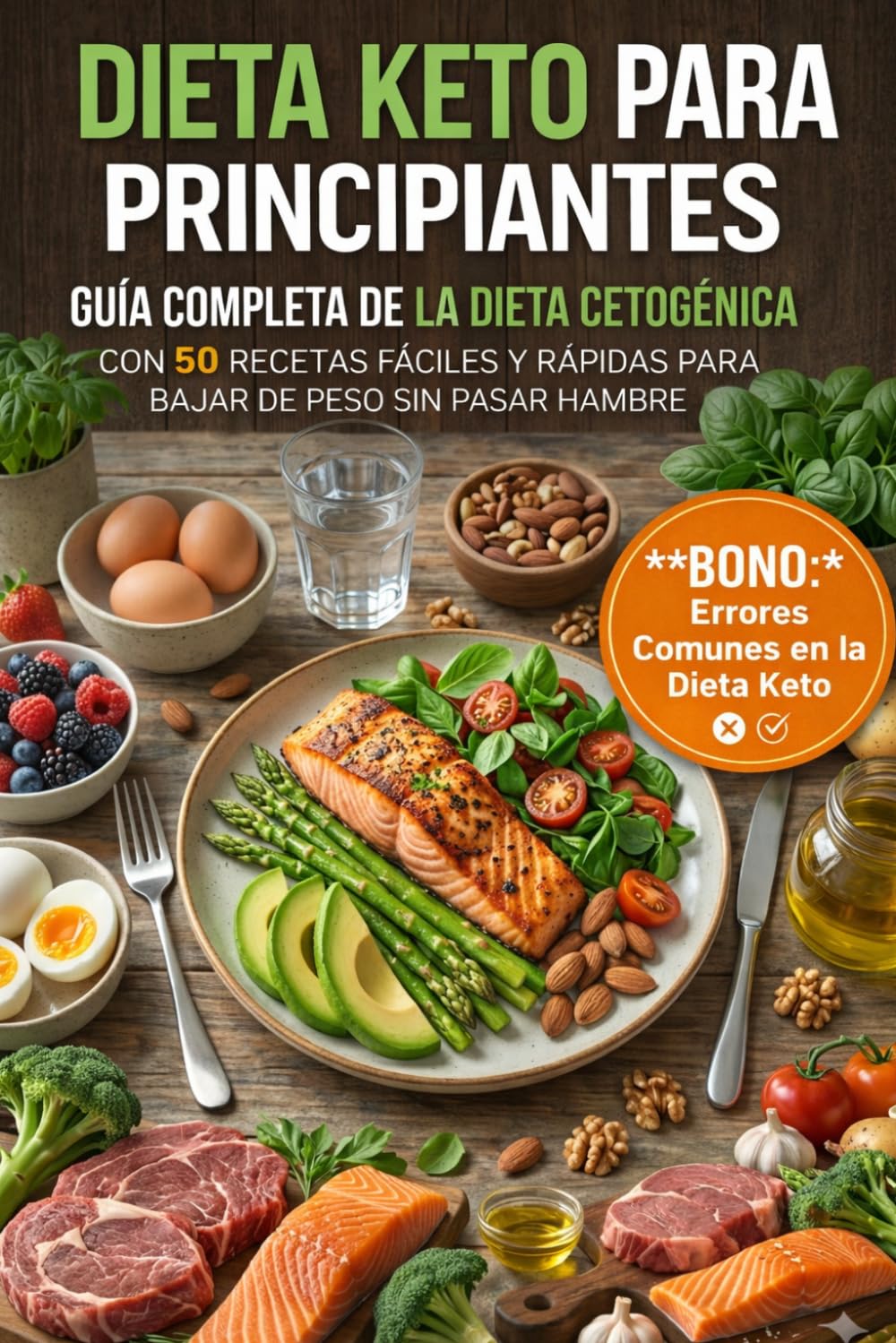 Dieta Keto para Principiantes: Guía Completa de la Dieta Cetogénica con 50 Recetas Fáciles y Rápidas para Bajar de Peso sin Pasar Hambre