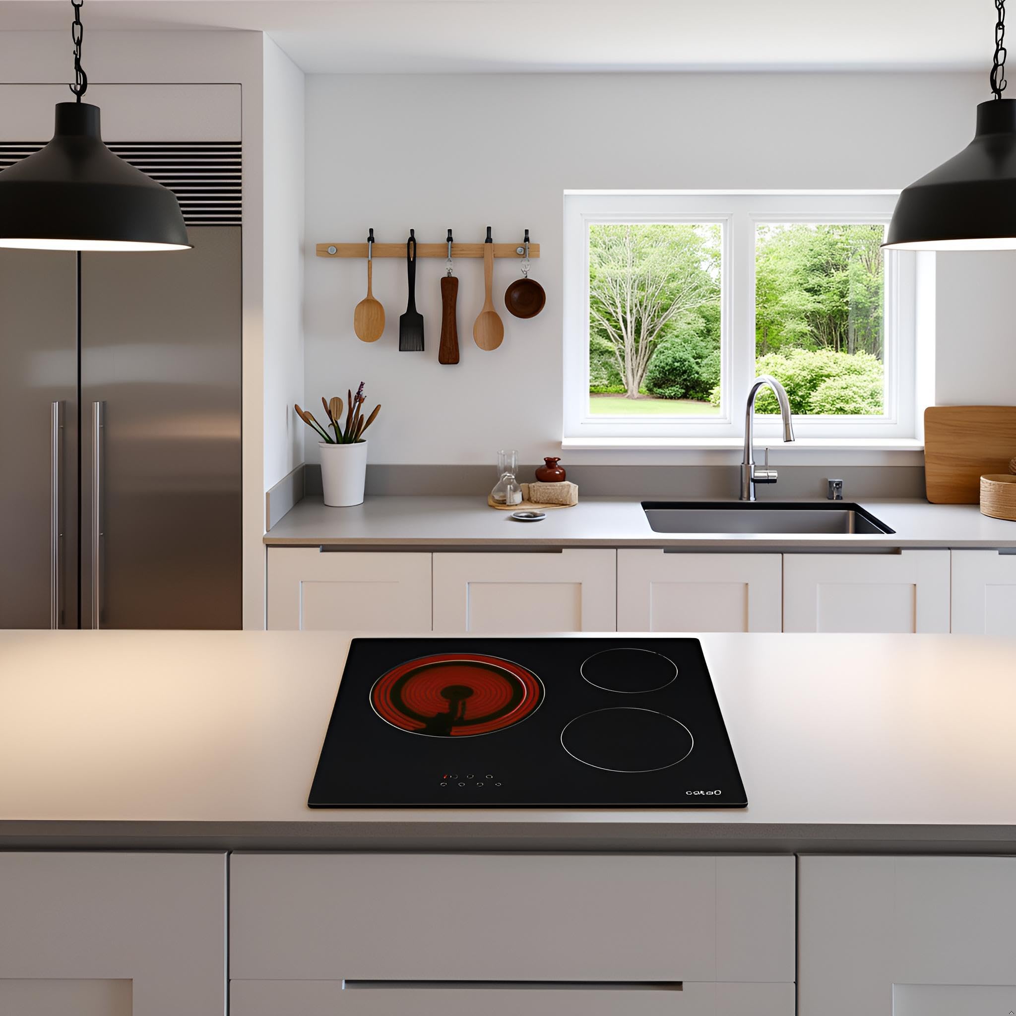Cata TD 6003 BK model TDN 603 | ceramika szklana, 3 ogniska, 9 stopni szerokości 59 cm | płyta o mocy 5,4 kW, 1800 W, ceramika