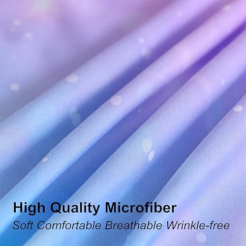 Miniatura 5 de Juego de sábanas de arcoíris de 4 piezas, tamaño Queen, juego de sábanas para niñas de teñido anudado pastel para niños y adolescentes, juego de