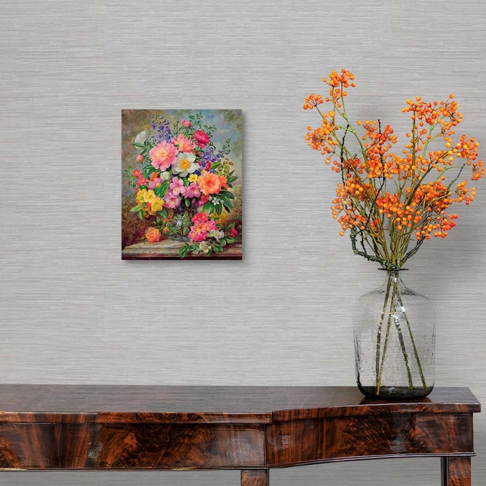 CANVAS ON DEMAND June Flowers in Radiance Canvas Wall Art Print by Albert Williams, Classic, Home Decor, Summer, Seasonal Floral, Artwork,11" x14in