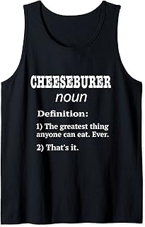 Retro Cheeseburgers Design. Cheeseburger Fan Fake Definition Tank Top