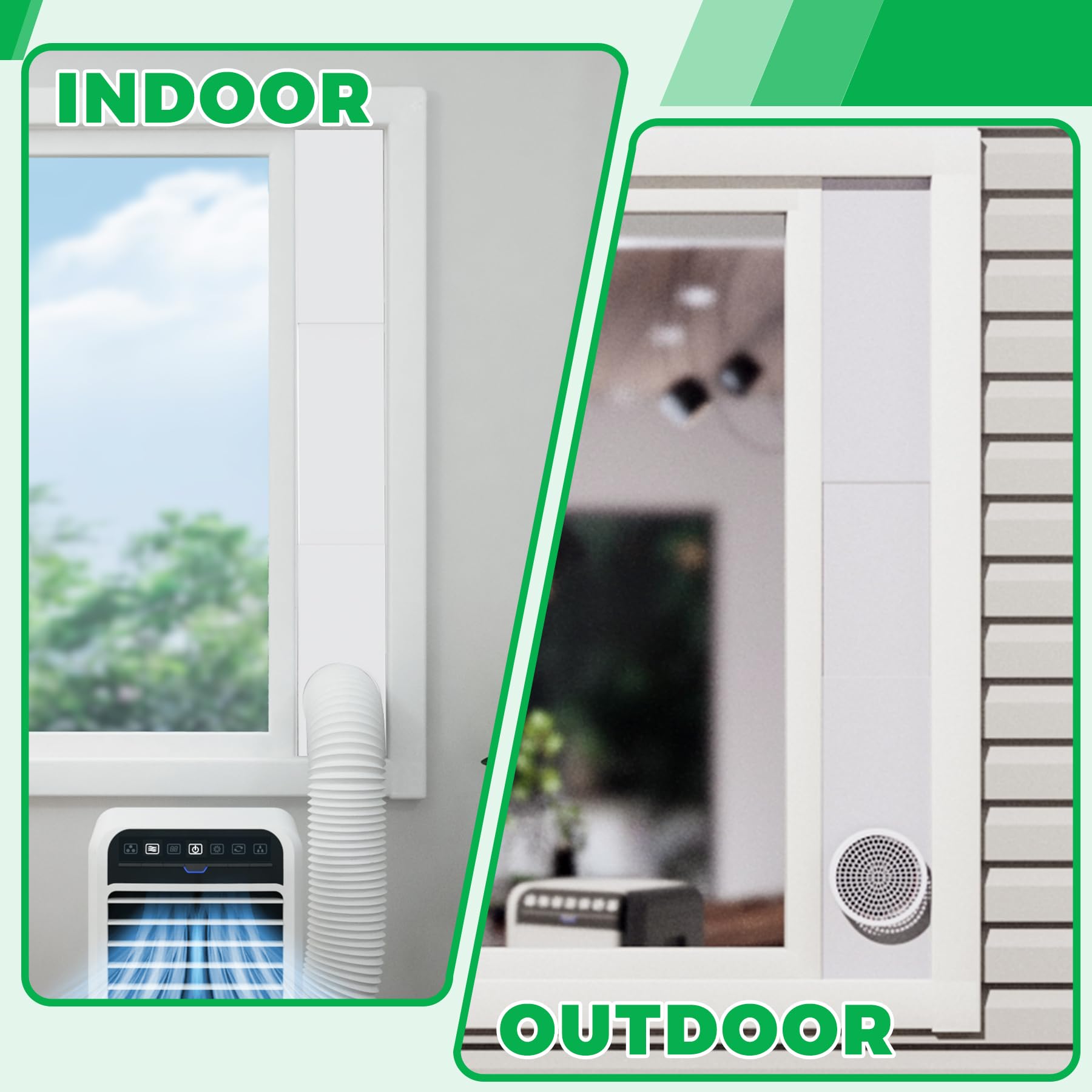 Forestchill Tragbare Klimaanlage Fensterdichtungsplatten Kit für 15 cm Durchmesser Abluftschlauch Universal AC Vent Kit für Schiebefenster und hängende Fenster
