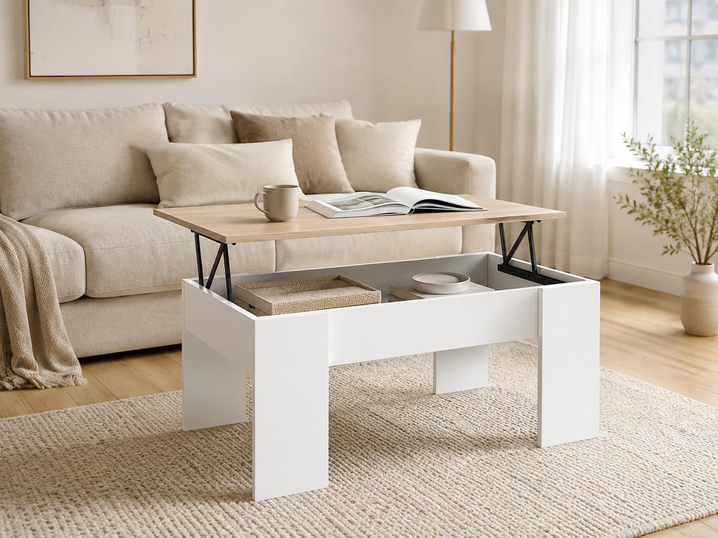 Table de salon avec compartiment moderne pour vos apéritifs