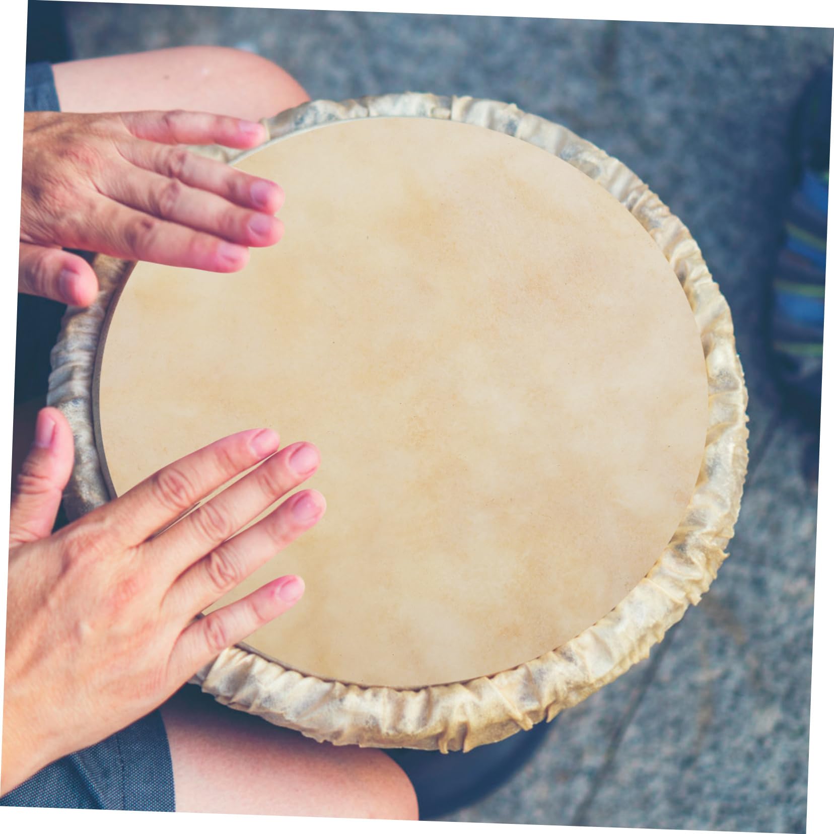 BESPORTBLE 2Stücke Langlebige Trommelhäute aus Hochwertigem Leder für Afrikanische Trommeln Ersatzteile für Percussion Einfach zu Verwenden Geeignet für Schlagzeuger und Percussionisten