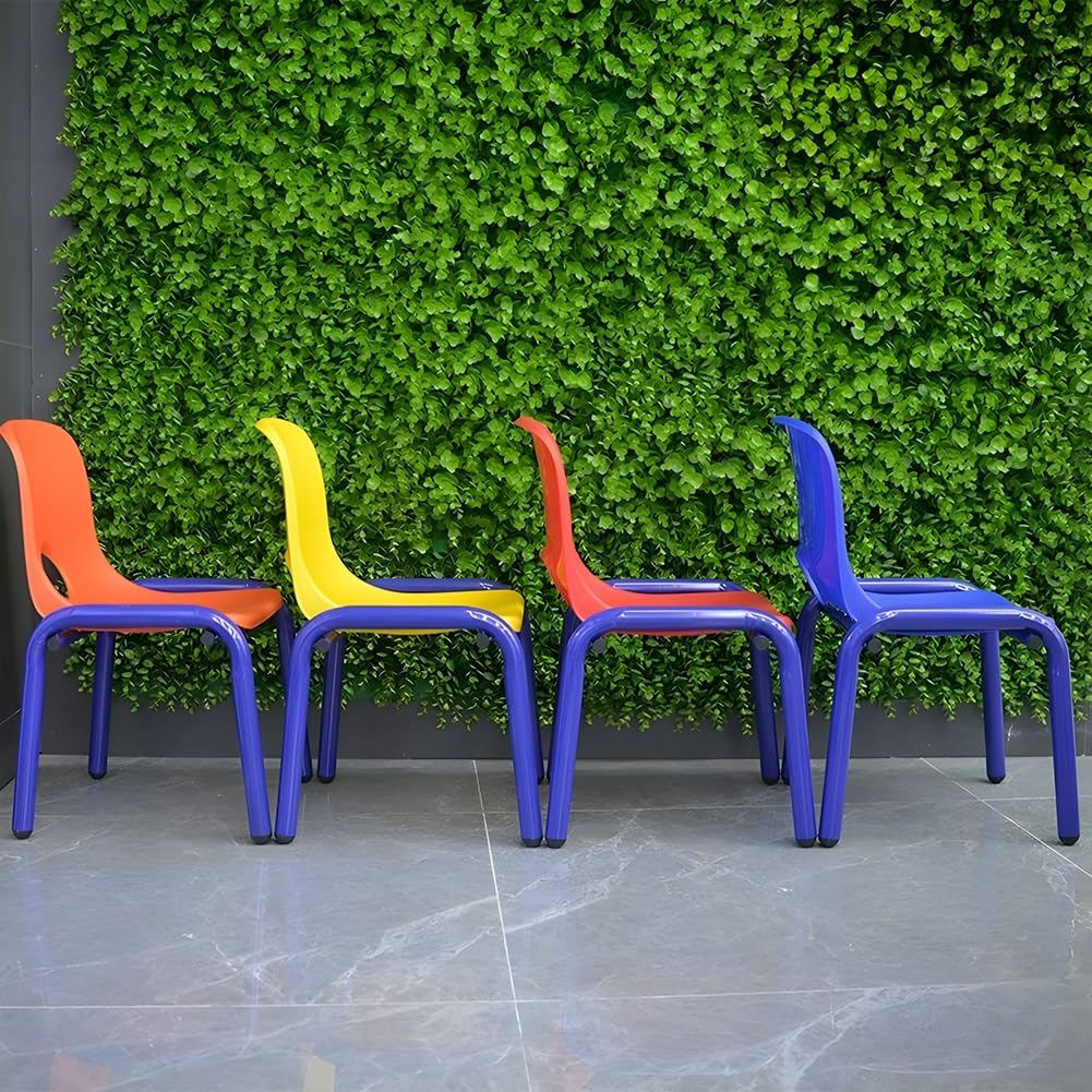 zktoermn Training Chair with Writing Board, Kindergarten Tables and Chairs, Plastic Chairs for Children, Stackable(Orange)