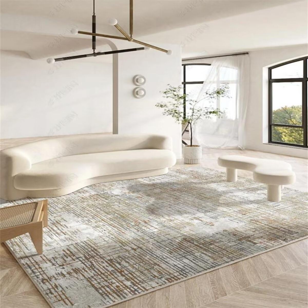 Grand tapis enfant gris 80x150cm et tapis de salon lavable