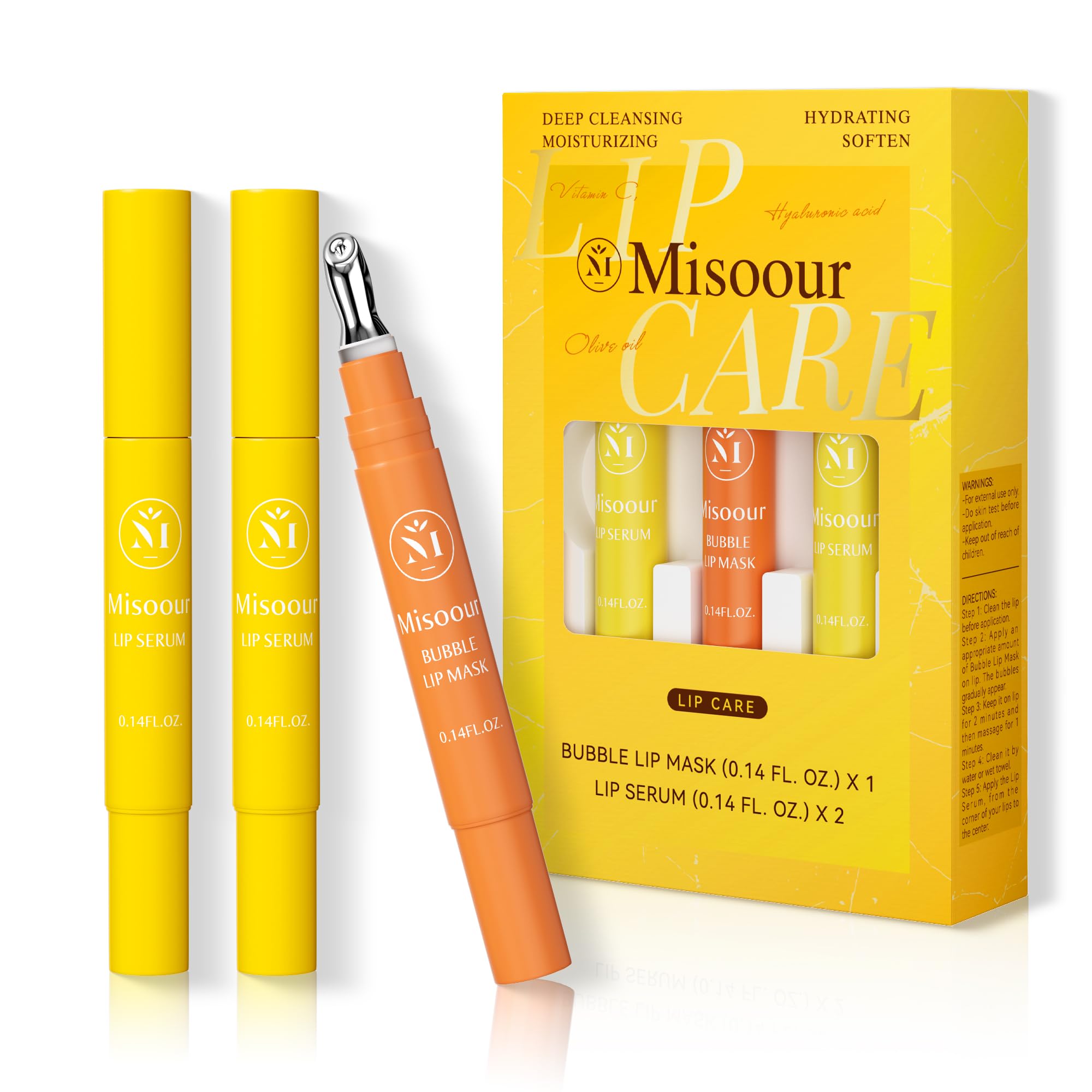 Amazon.com : Misoour Lip Serum & Bubble Lip Mask, with Hyaluronic