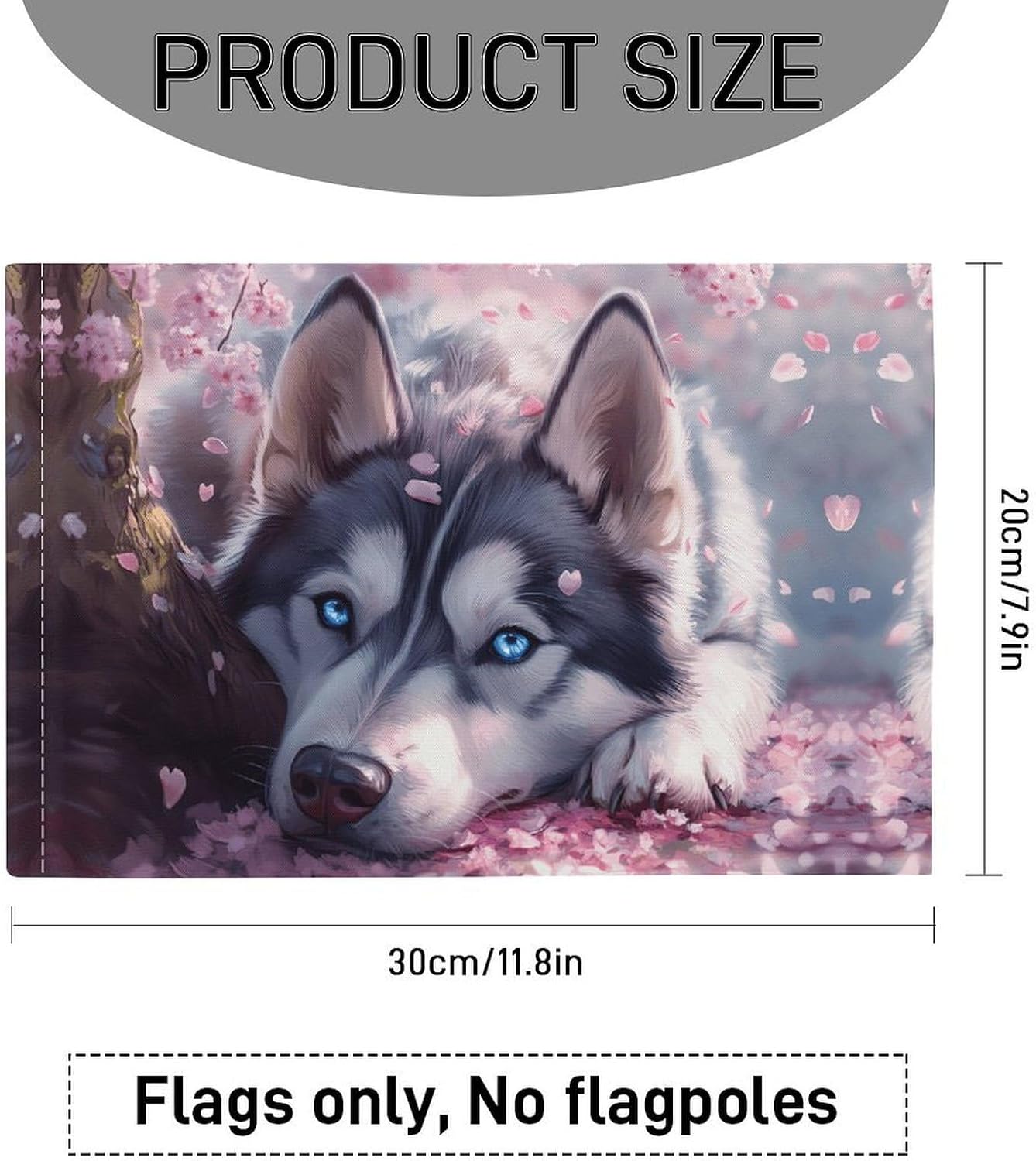 Cute Dog Husky Car Flag Polyester Clip Flags Mini Handheld Banners for Auto Outside Travel Decor image 2
