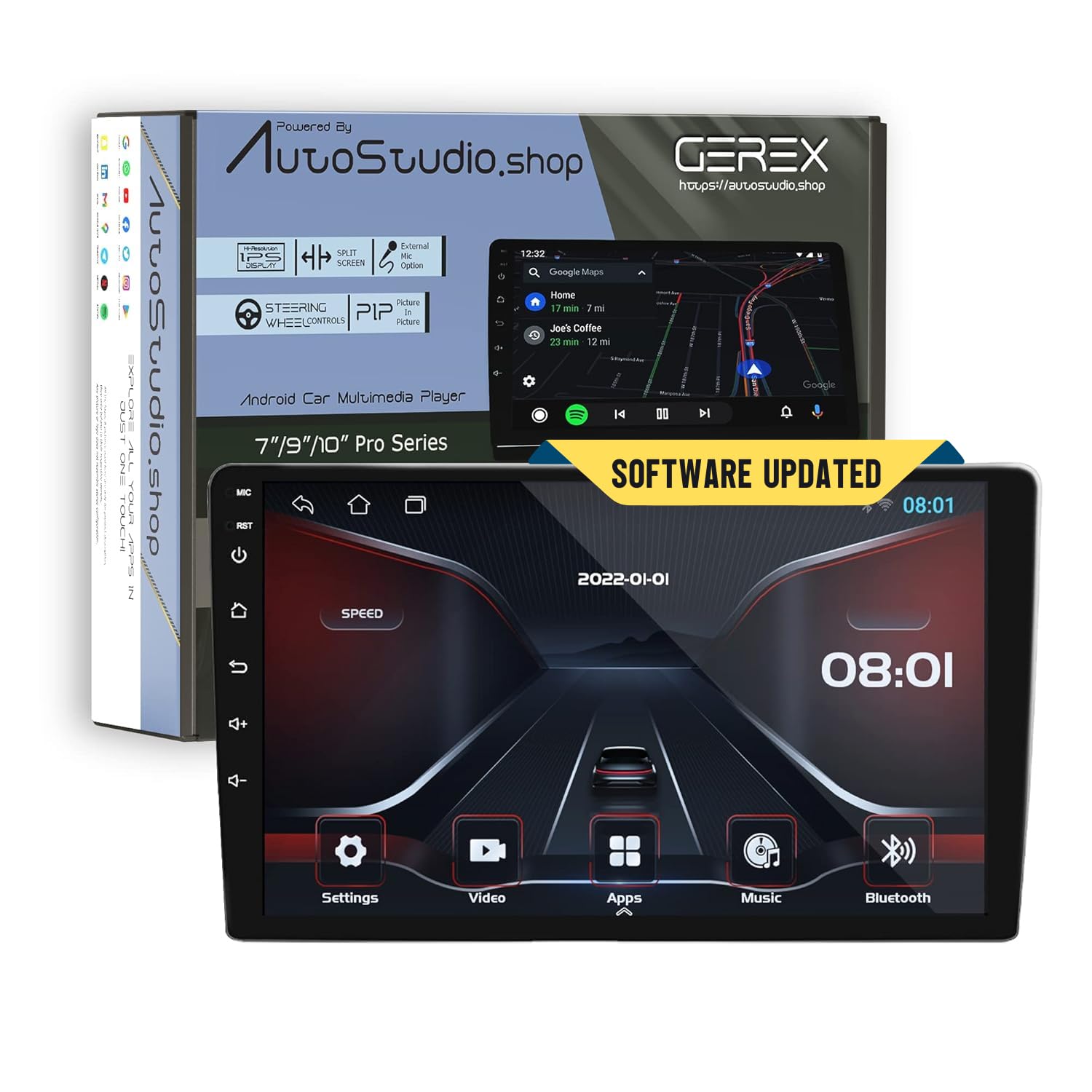 GEREX 9" Inch Hd Android Double Din Stereo Player with Gorilla Glass Full Hd IPS Display Car Stereo Touch Bluetooth Screen Flashing 2Gb Ram 32Gb ROM for All Cars (B0CSWL58SL) Amazon Price History, Amazon Price Tracker