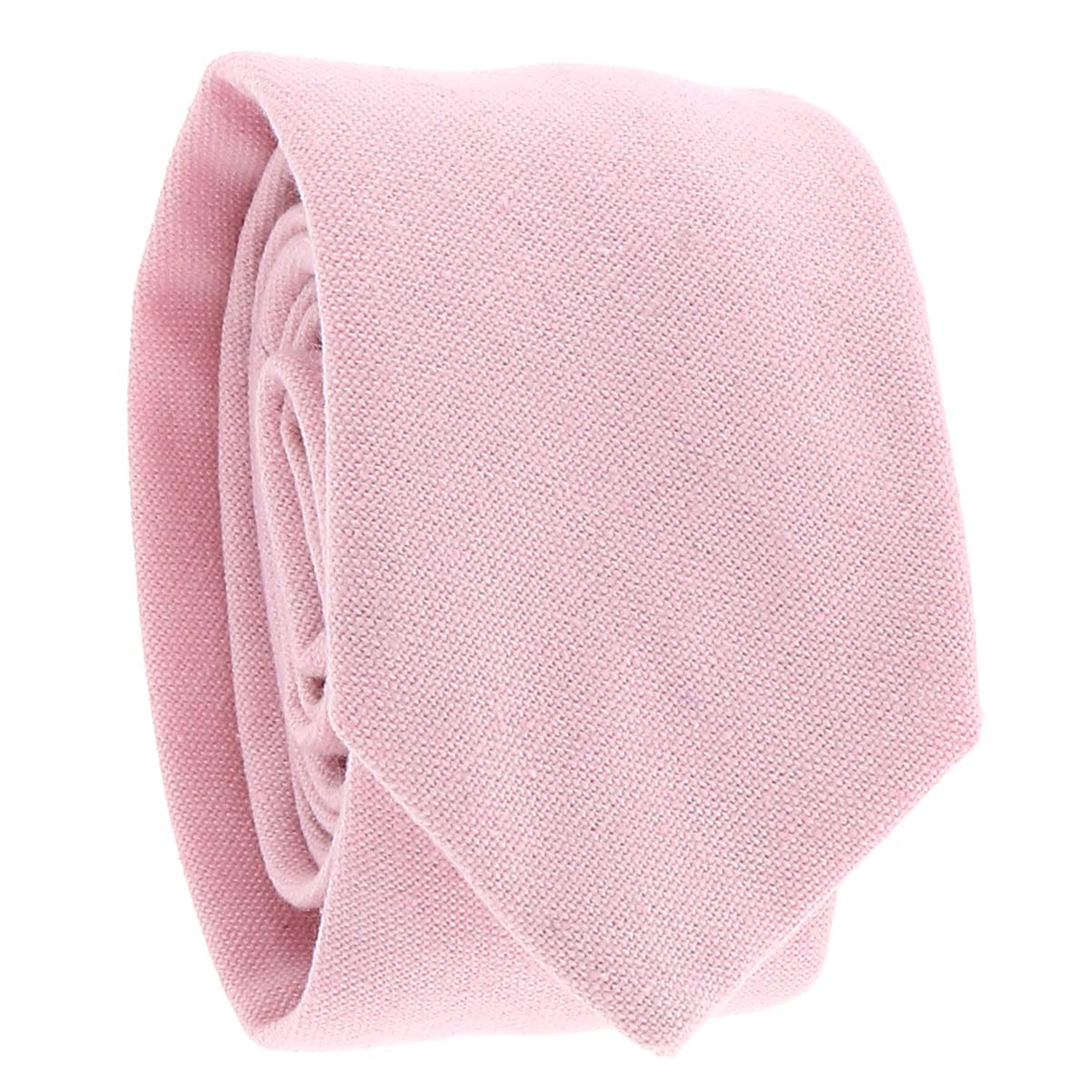 Cravate Coton Unie - Cravate Homme Tissu Mat - Coupe Ajustée Moderne : 6cm à la pointe - Look Tendance Mariage ou Business