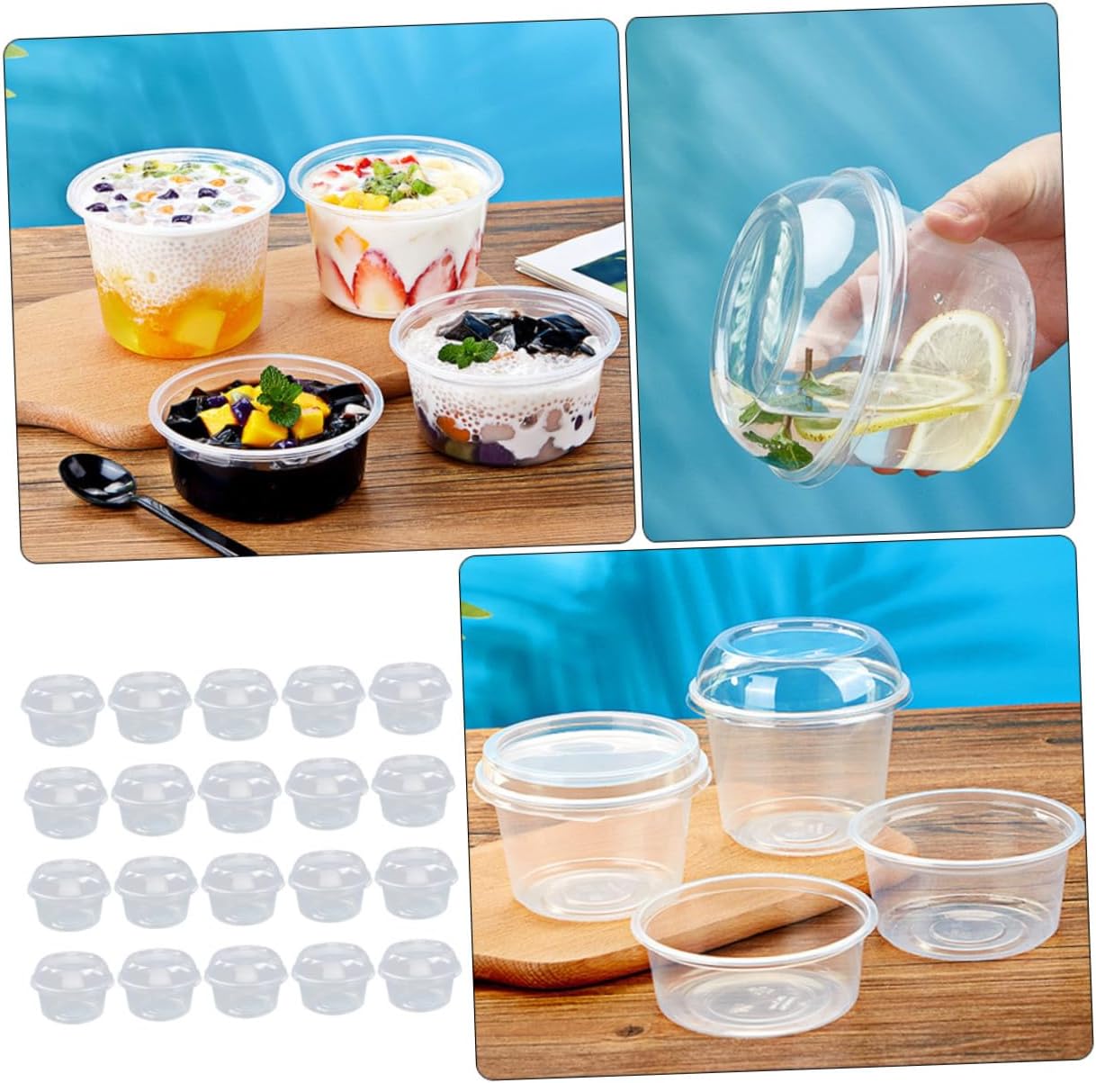 Dessert Packaging Boxes 360ml Food Storage Containers with Lid, Plastic Cupcake Carrier for Bakery, Party, and Takeout, Individual Dessert Snack Cup Holders