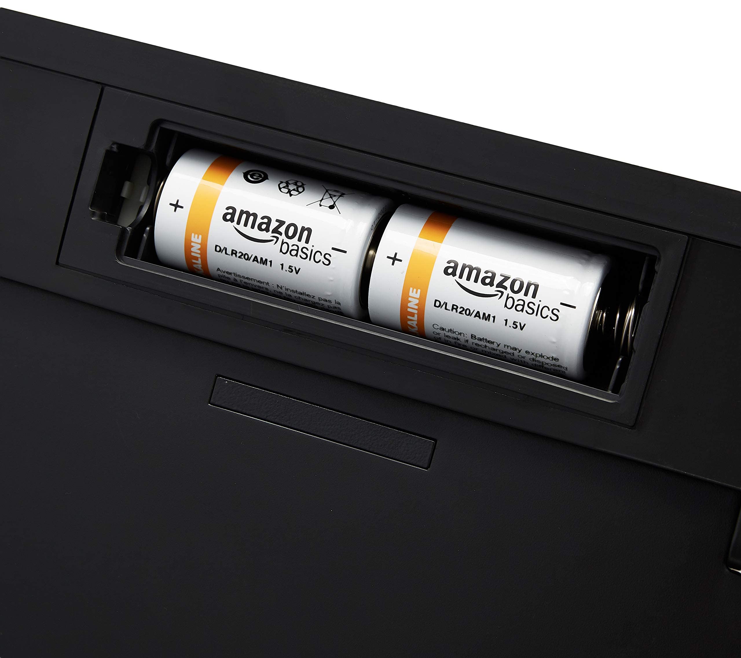 Amazon Basics Pattumiera in acciaio inox, automatica, Rettangolare, da 60 litri, Argento, Nero