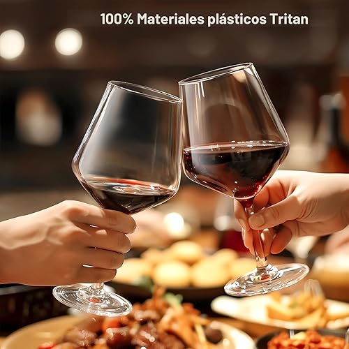 Miniatura 3 de Juego de 6 copas de vino irrompibles de plástico de 16 onzas con tallo, sin BPA, copas de vino reutilizables para piscina, al aire libre, camping,