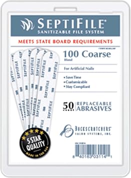 BACKSCRATCHERS 100 Coarse grit SeptiFile Refills - Set of 50 - Blending for Artificial Nails