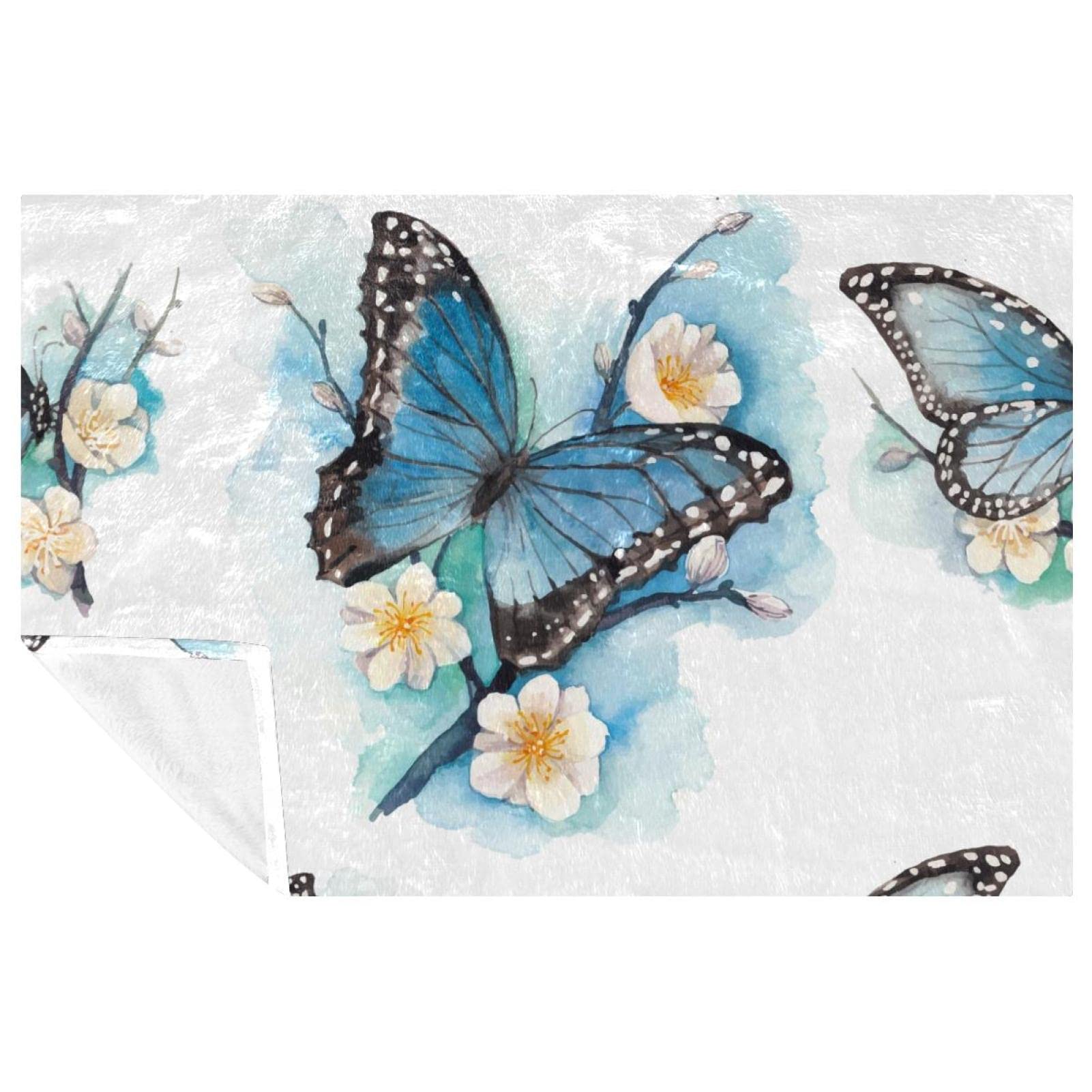 Couverture douce bleue 150x100 cm pour lit et canapé