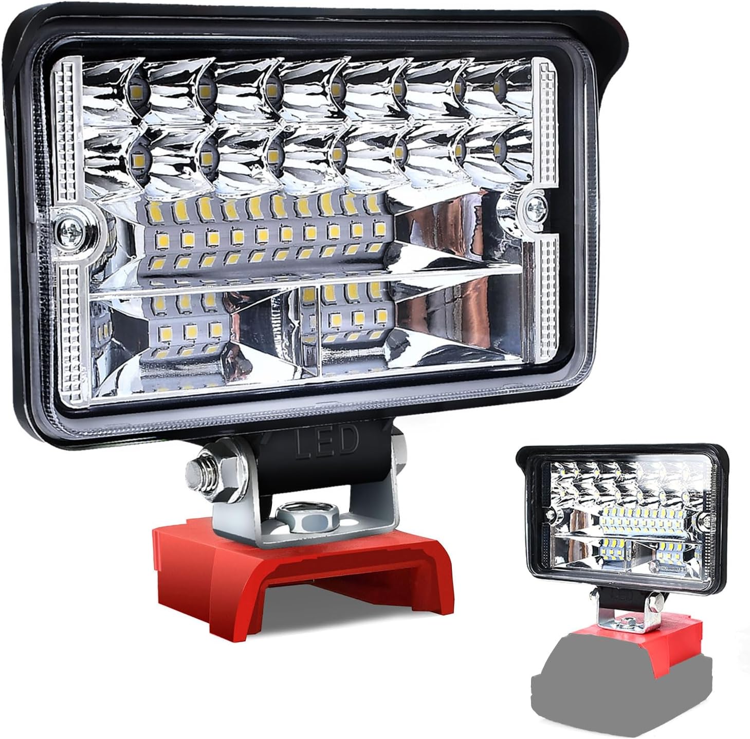 Cordless LED Work Light Work Compatible with Milwaukee 18V m18 Battery, 80W 6000LM Portable m18 Flashlight for Job Site Lighting, Camping, Garage Lighting (Battery not Included)