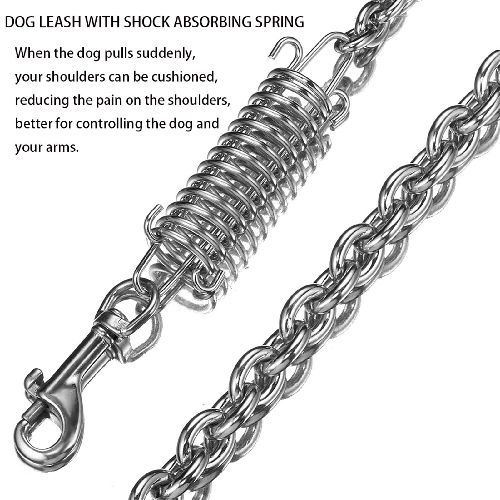 Corda del Guinzaglio del Cane con Molla Ammortizzante in Acciaio Inossidabile Guinzagli Estensibili Shock Buffer Spring Forte Guinzaglio del Cane per Cani Medio Grandi