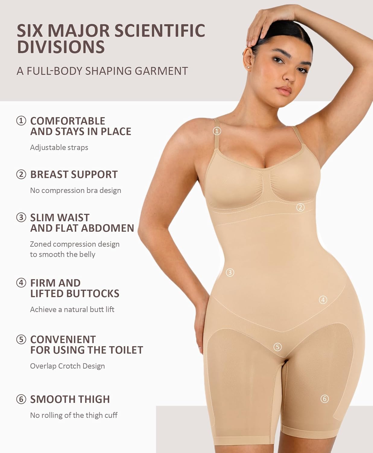 FeelinGirl Shapewear for Women Tummy Control Body Shaper Seamless Bodysuit Faja Snatched Waist Body Suit - Image 4