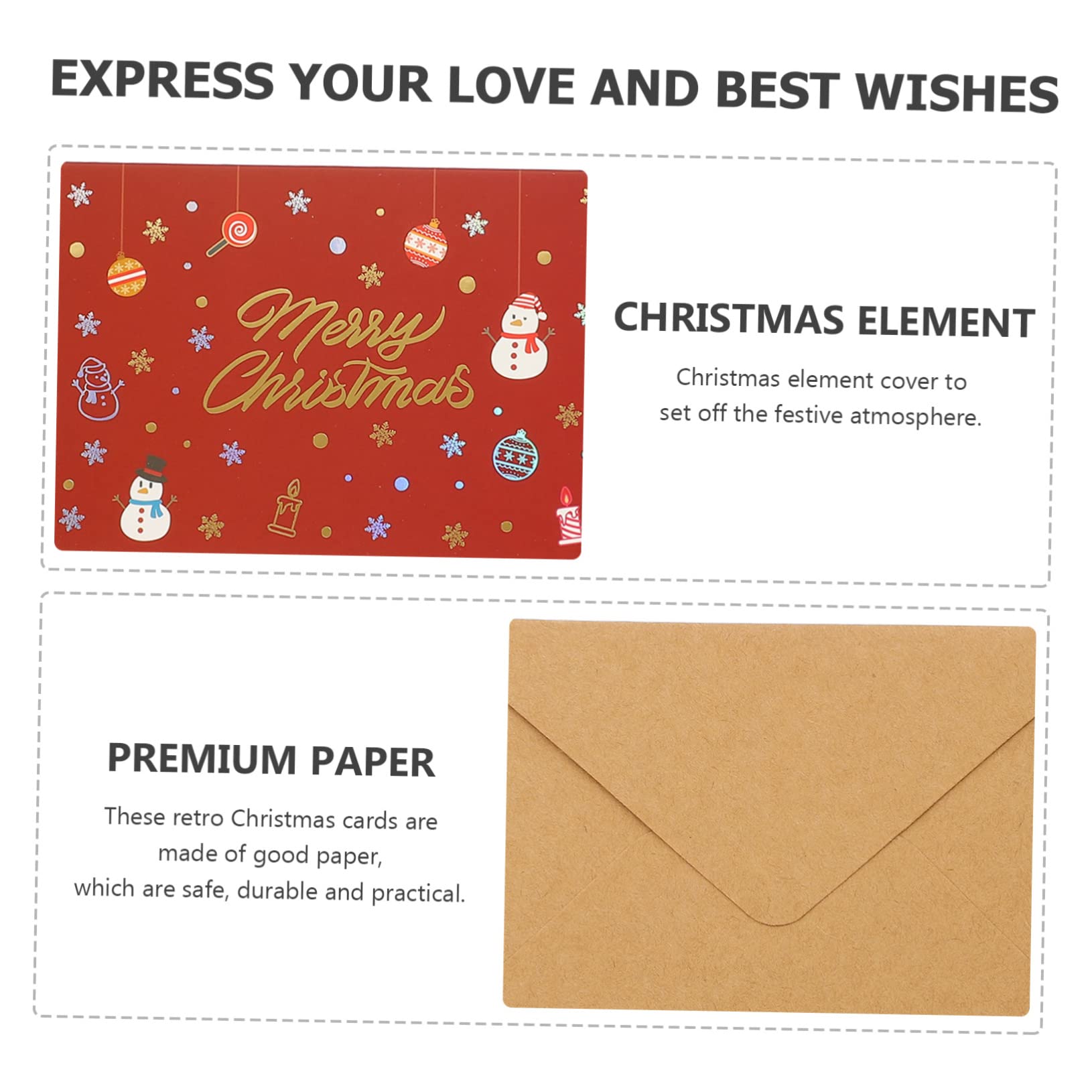 Lurrose 50sätze Teiliges Weihnachtskarten Mit Cartoon-design Geschenkkarten Für Feiertage Grußkarten Weiß Rot Blau Braun Und Orange Für Weihnachtsgrüße Und Dankeskarten