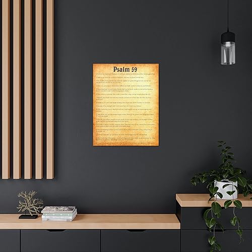 Miniatura 5 de Express Your Love Gifts Bible Art Psalm 59 Chapter Gold Bible Canvas Christian Wall Art Ready to Hang Unframed