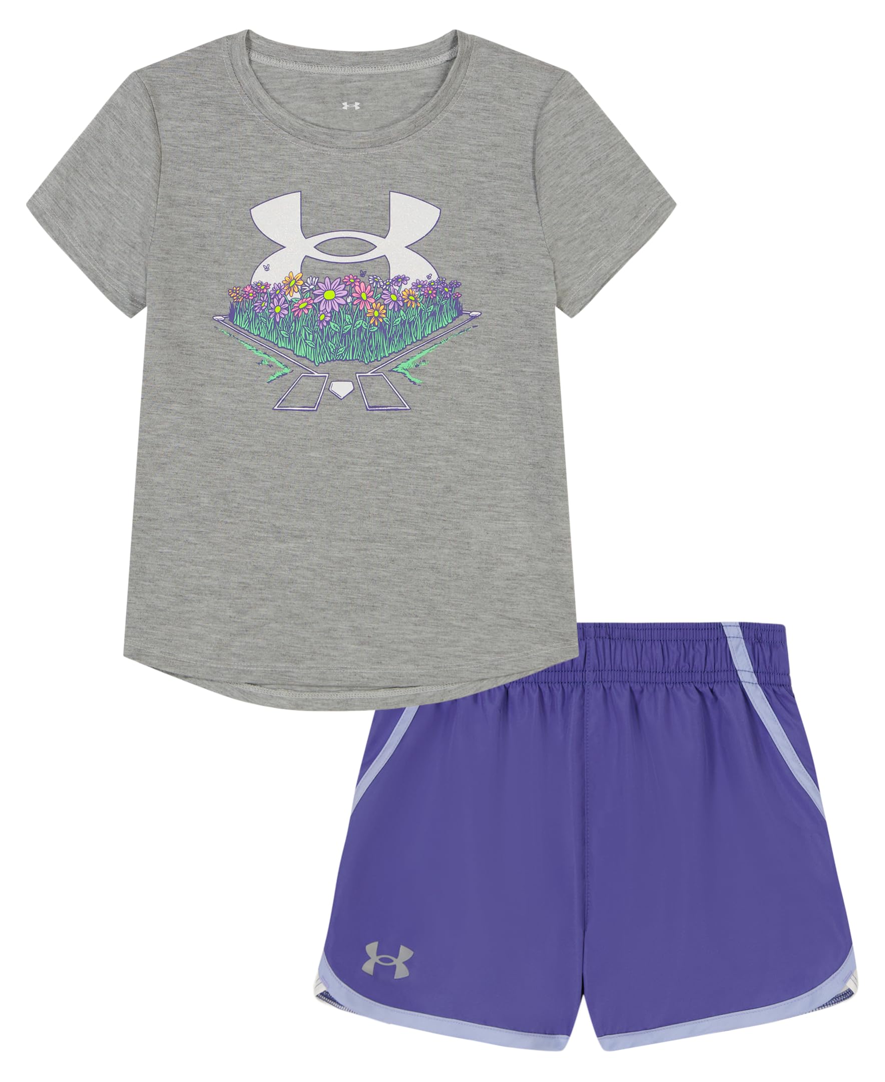 Under Armour Girl's 2-piece Short Sleeve Tee and Shorts Set