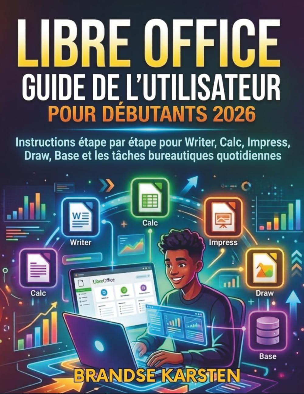 GUIDE DE L'UTILISATEUR DE LIBRE OFFICE POUR DÉBUTANTS 2026: Instructions étape par étape pour Writer, Calc, Impress, Draw, Base et les tâches bureautiques quotidiennes
