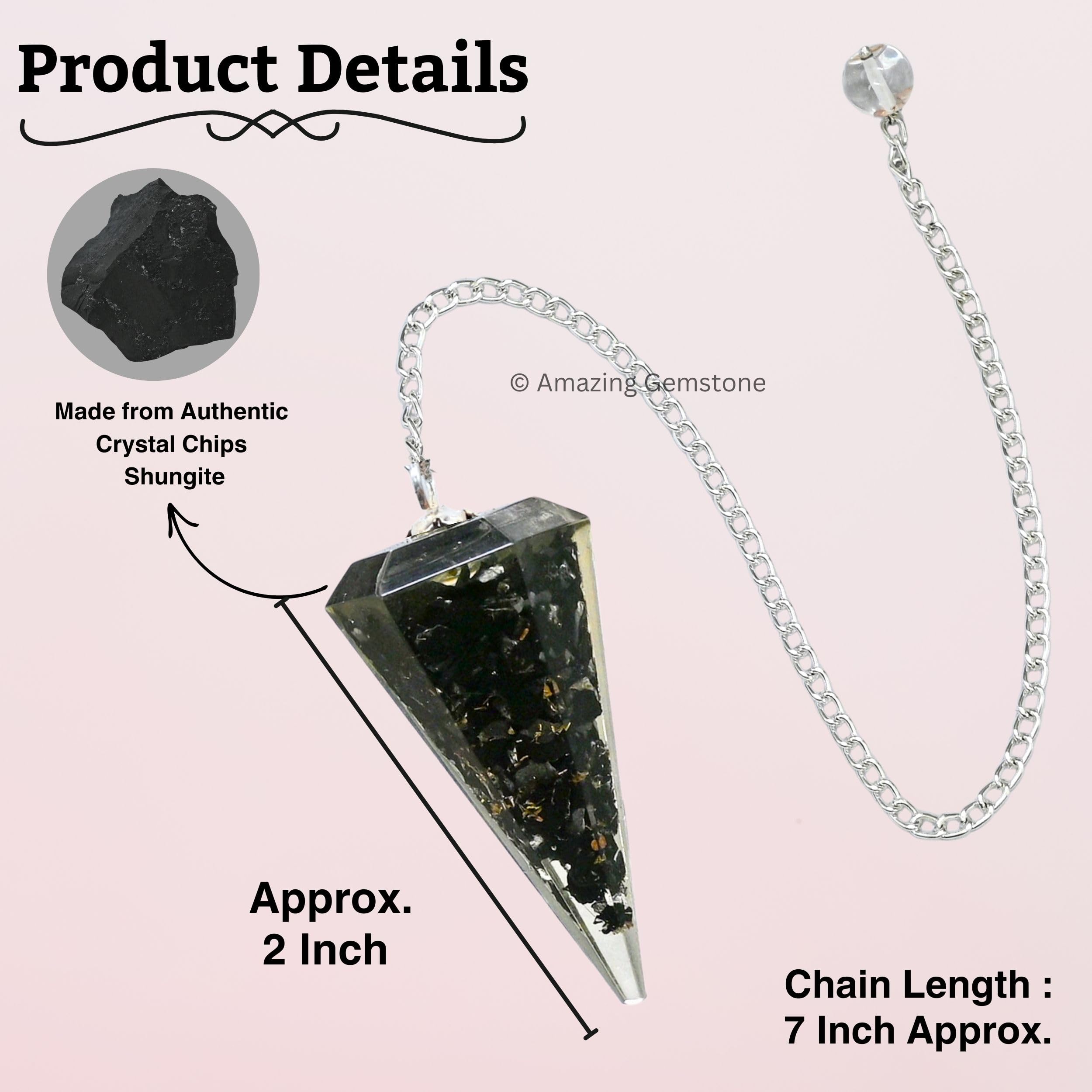 Amazon.com: Amazing Gemstone Shungite Orgone Crystal Pendulums for