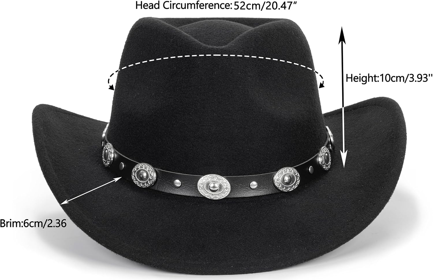 Kids Wide Brim Western Cowboy Cowgirl Hat - Boys Girls Felt Fedora Hats for 2-6 Years