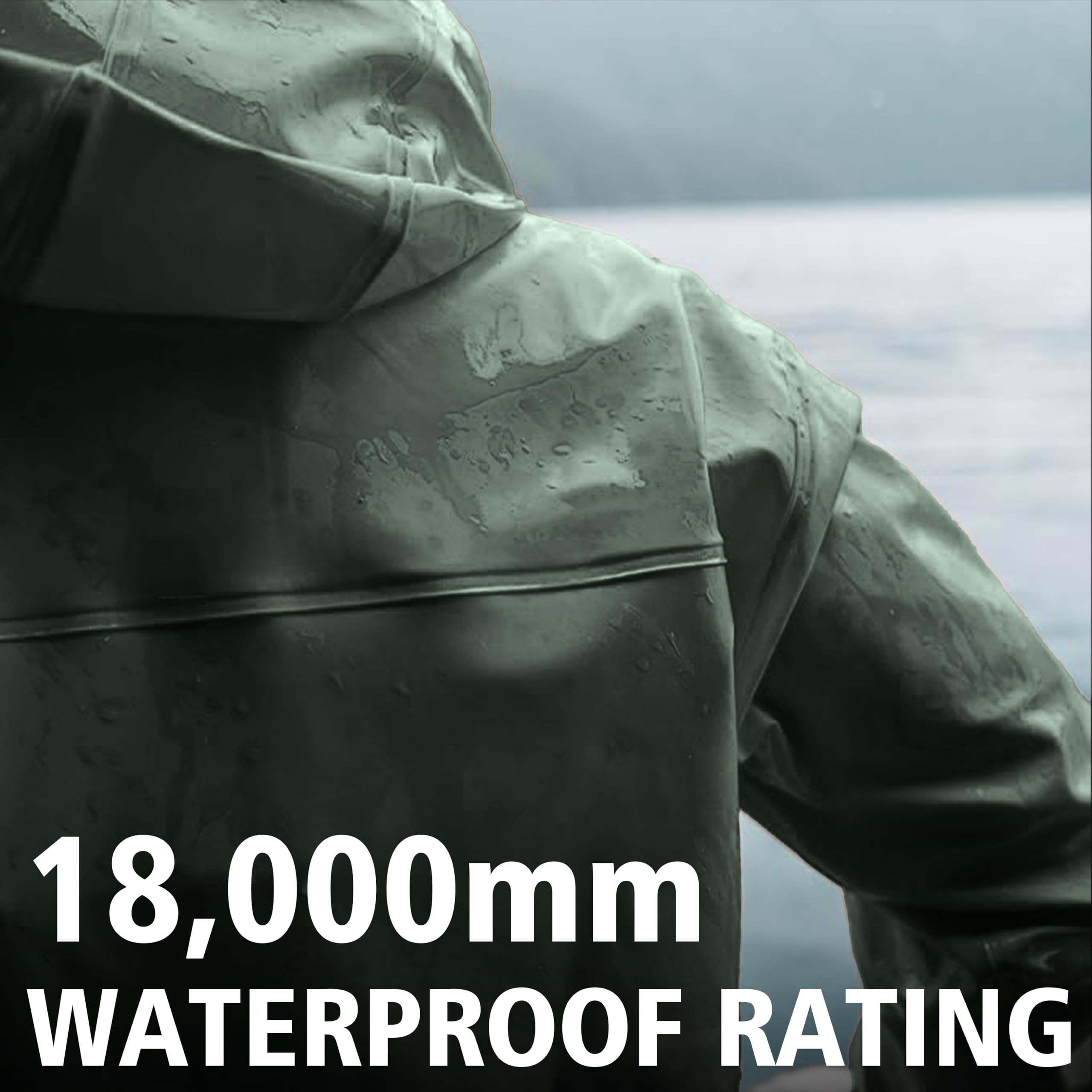 Traje de lluvia de pesca comercial para hombre: 0.70 mm, resistente al agua, chaqueta y pantalones con peto, Brigg 44 de grado industrial