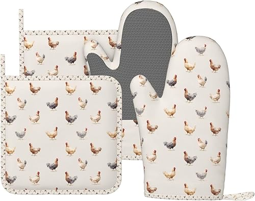 Miniatura 42 de Manoplas de horno y agarradores de ollas de mármol blanco y oro de silicona, accesorios de cocina de 4 piezas, guantes largos resistentes al calor