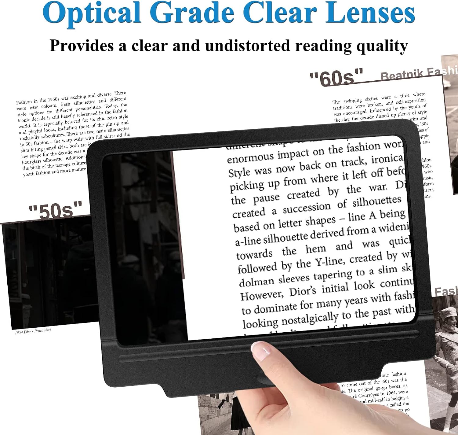 JUOIFIP 4X Large Magnifying Glass with 36 Adjustable LED Lights Provide Full-Page Viewing Area Evenly Lit Perfect for Low Vision Person and Seniors