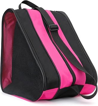 Qavctw Roller Skate Bag Ice Skate Bags Adjustable Shoulder Strap and Top Handle Oxford Cloth Premium Bag to Carry Ice Skates Roller Skates Inline Skates for Both Kids and Adults