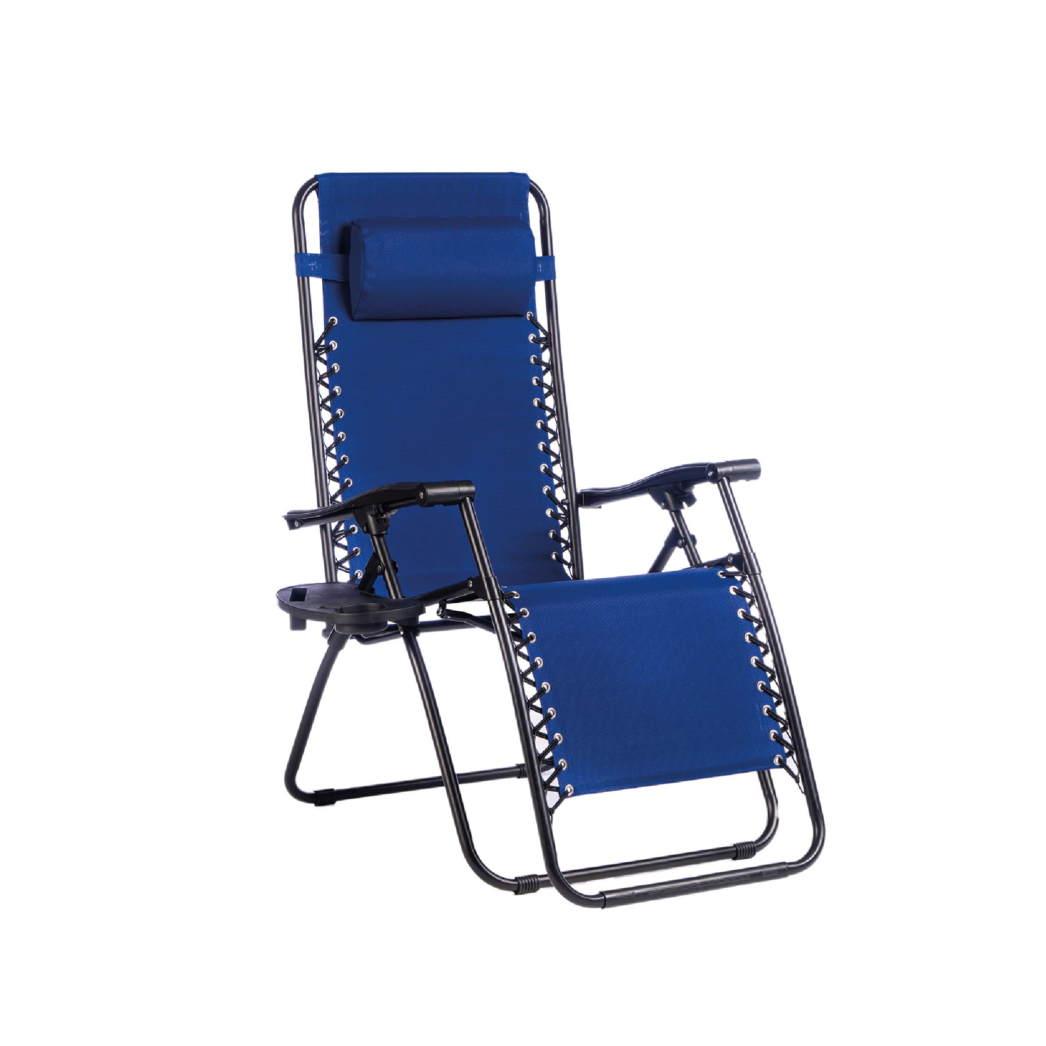 Hortan Poltrona Sdraio Relax Reclinabile Con Cuscino Imbottito, Tavolino Portaoggetti, Seduta In Tessuto Textilene E Struttura in Acciaio Con Tubolare Rinforzato, Per Casa, Terrazzo e Giardino