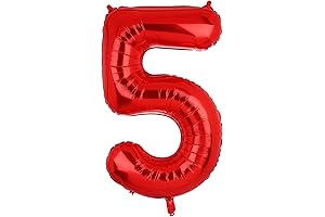 40 Inch Red Number 5 Balloon