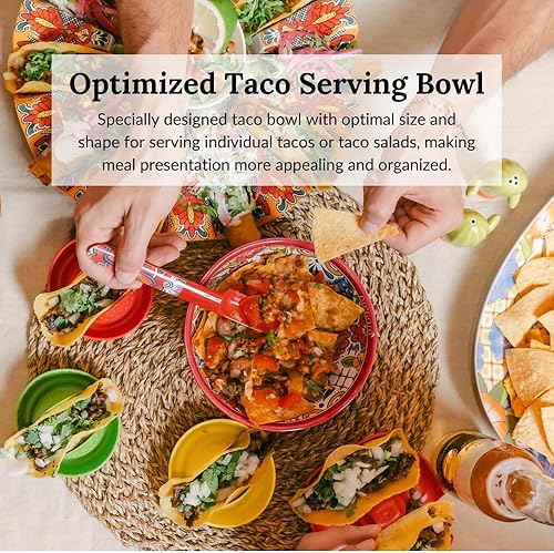 Miniatura 2 de Prepara Tazón para taco, rojo, 6 pulgadas