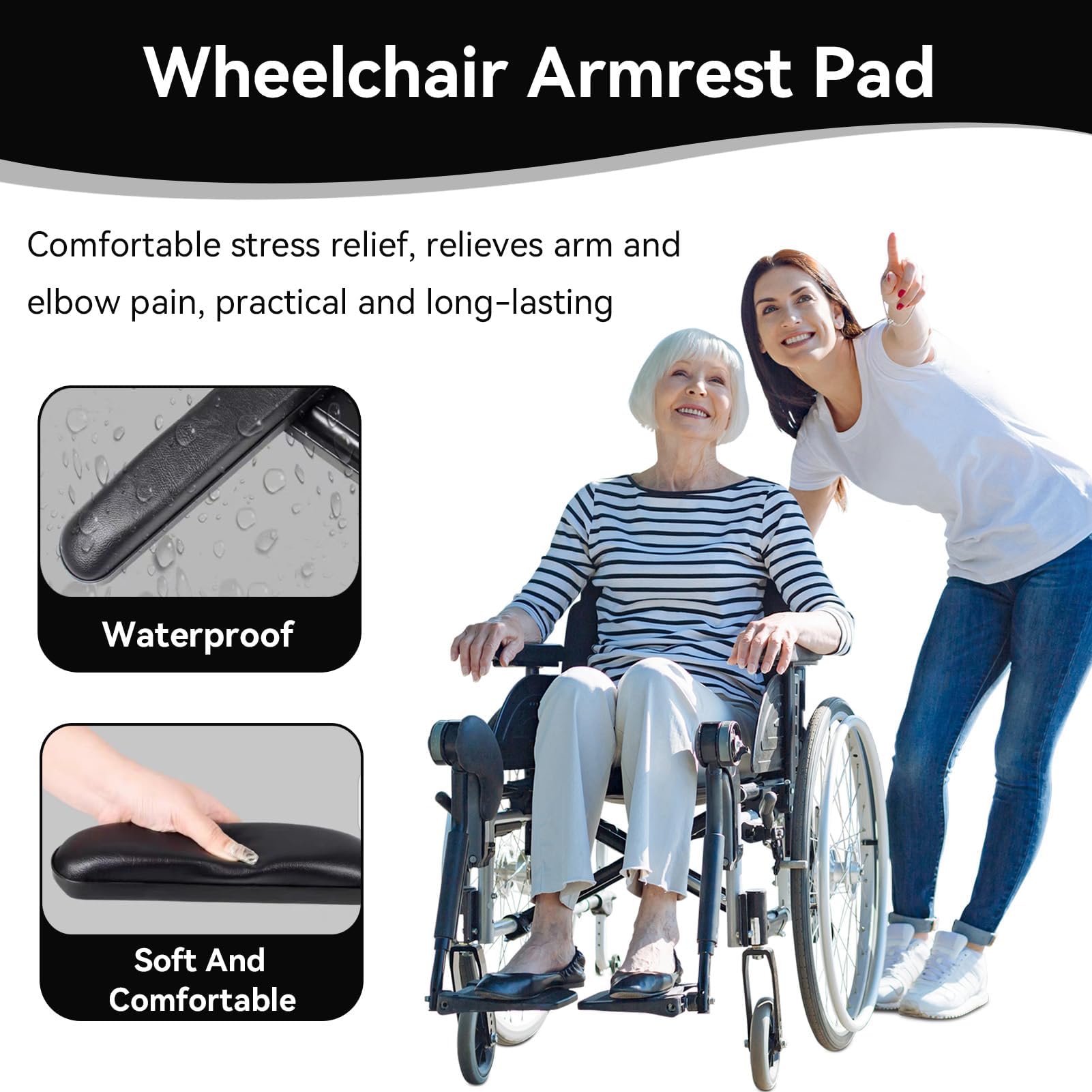 HERCHR 2Pcs Wheelchair Armrest Pads - Image 3