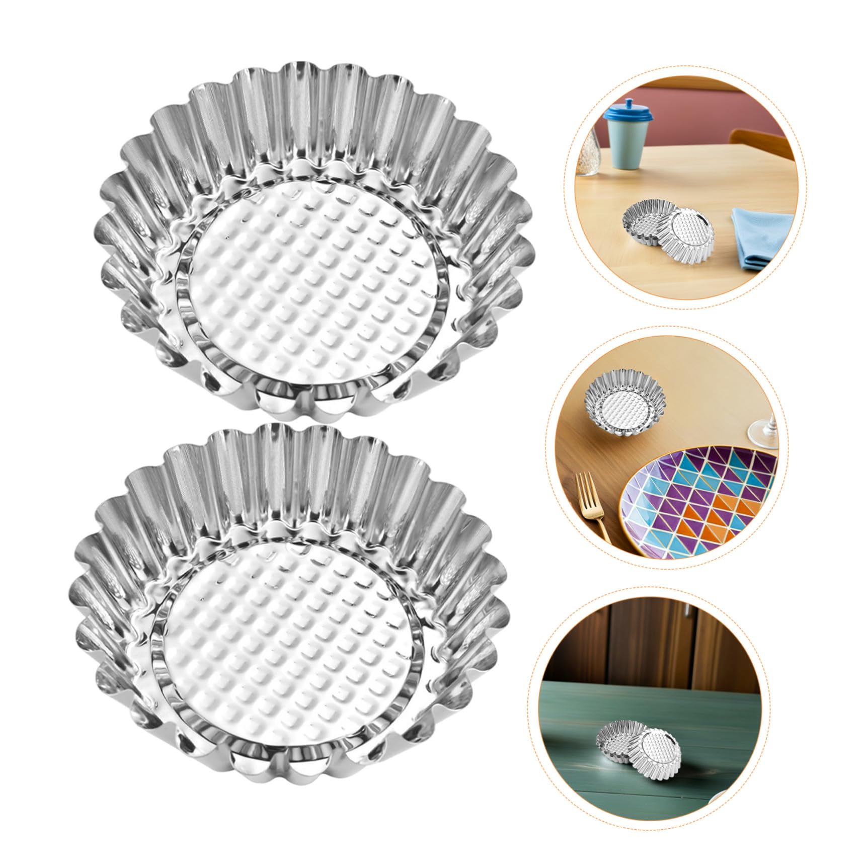 20 Piezas Moldes para Tartaletas de Acero Inoxidable Mini Moldes Antiadherentes para Hornear Tartas Magdalenas y Pasteles Reutilizables para Repostería Cocina Hogar y Profesional