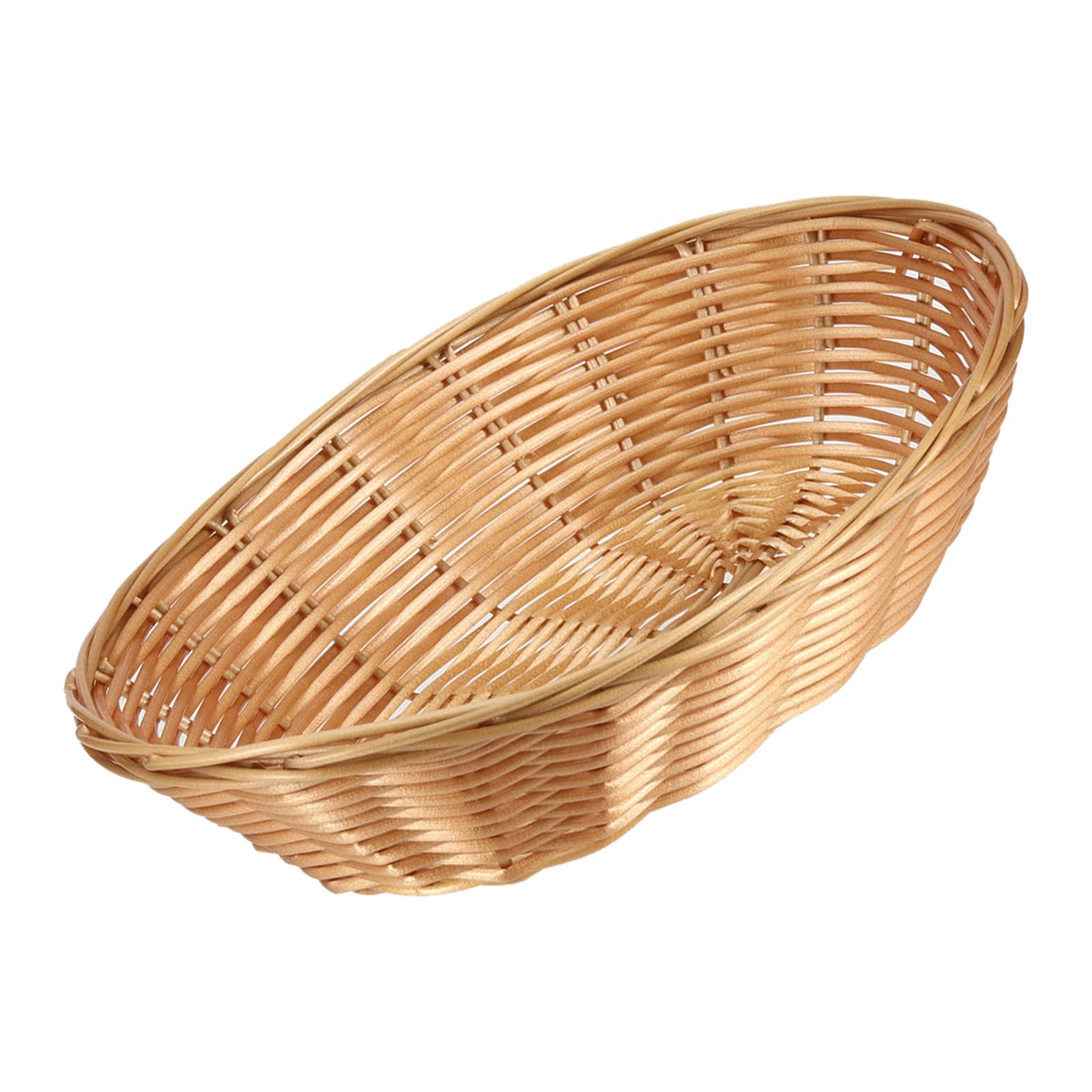 FUNSUEI Lot de 18 corbeilles à pain ovales en plastique - 23 x 15 x 6,5 cm - Corbeille à pain tressée ovale