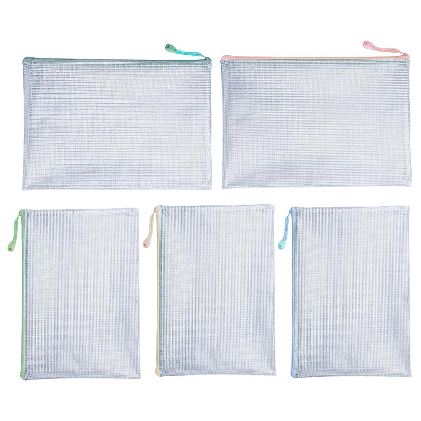 Buste Trasparenti Con Zip 5 Pezzi Organizer Impermeabile Trasparente | Buste A4 con Cerniera Portapenne per Scuola, Cancelleria, Ufficio, Documenti, Giochi da Tavolo, Puzzle e Viaggio