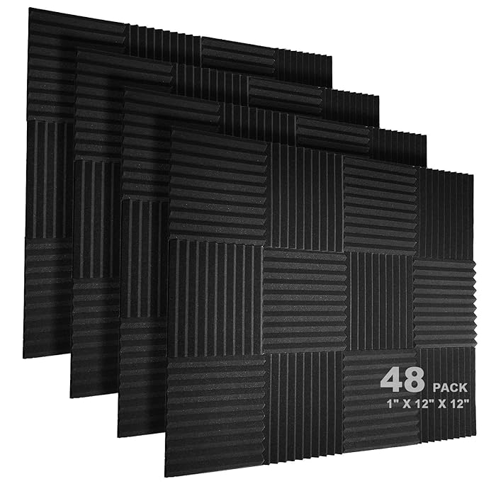 Buy JBER 48 Pack Acoustic Foam Panels, 1" X 12" X 12" Studio